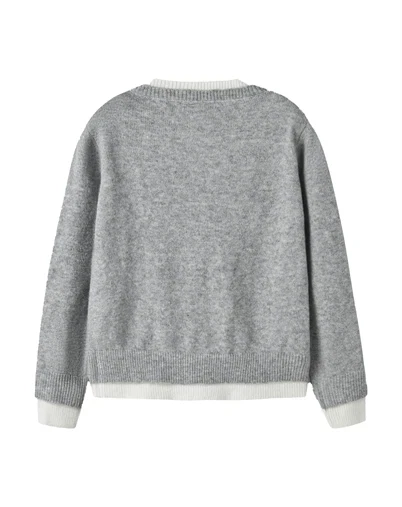 Name it - NKFNikita Strik Cardigan - Grey Melange